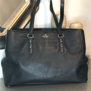 Kate Spade large black pebbled leather tote.